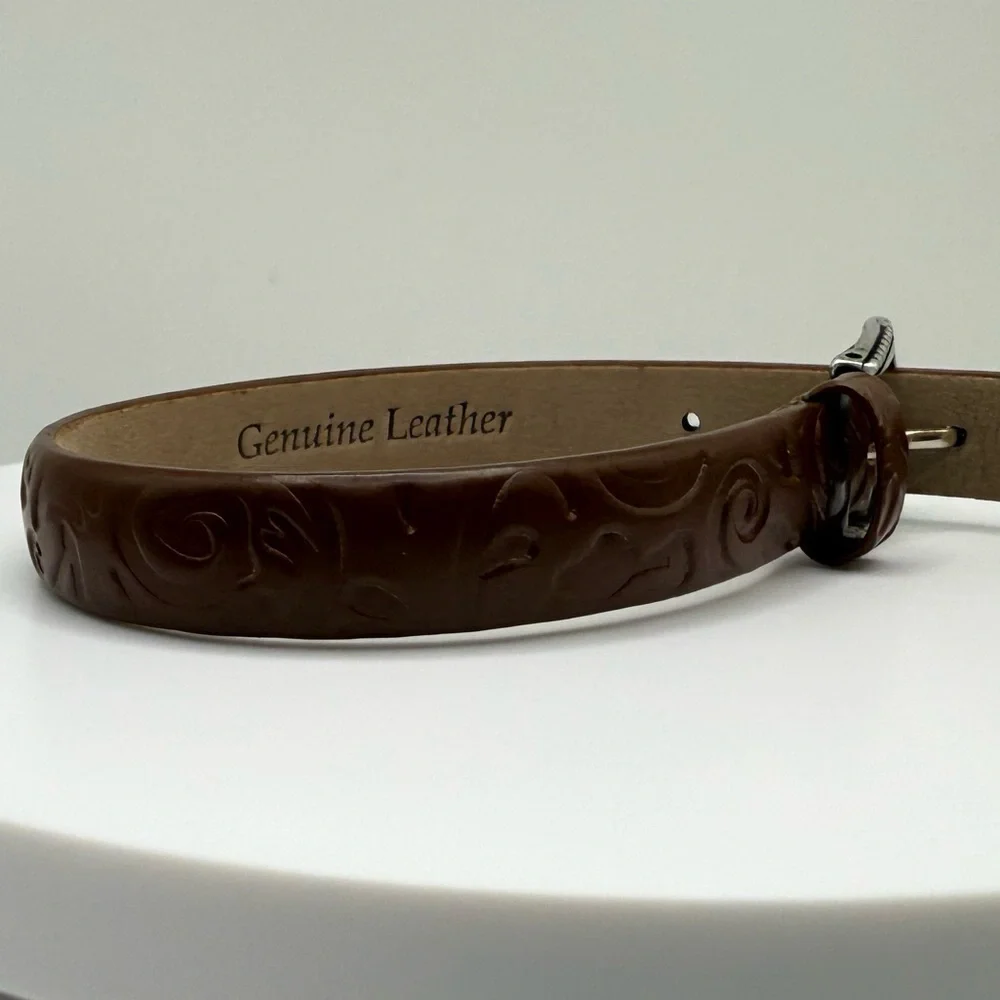 Prerogatives Brown Tooled Leather Bracelet